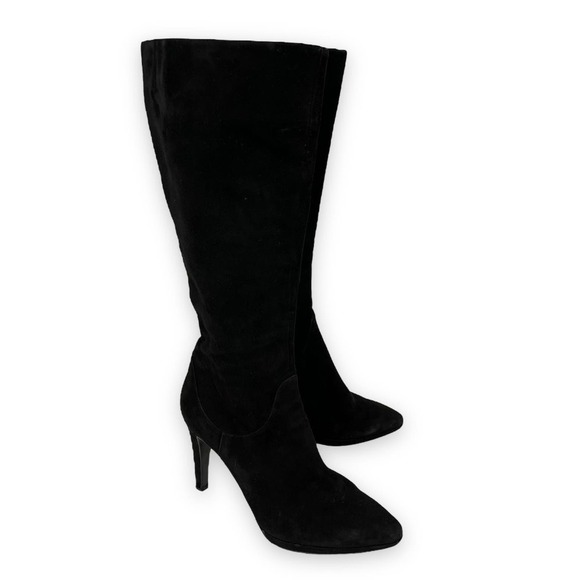 Fratelli Rossetti Boots Women 10 Black Suede Stiletto Mob Wife Maximalist Luxury - Picture 2 of 16